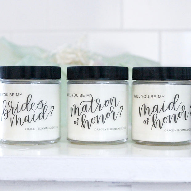 Best Bridesmaid Proposal Mini Gift Box - Grace + Bloom Co. Includes a candle that asks your bridal party to be in your wedding and a chapstick, comes boxed and ready to give!