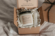Dark Academia Bridesmaid Proposal Gift Box with Candle + Lip Balm - Grace + Bloom Co