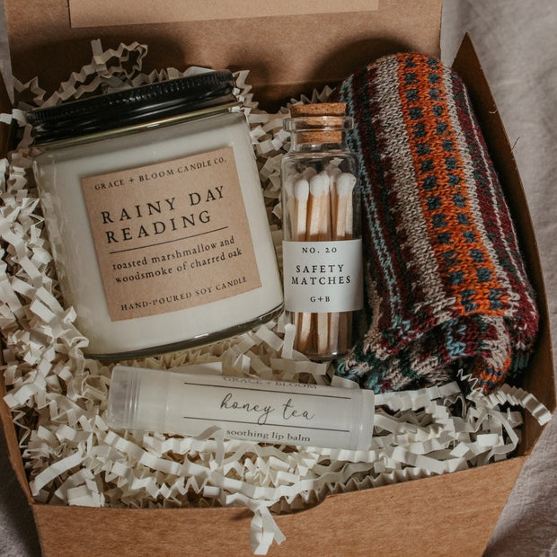 Dark Academia Bridesmaid Proposal Gift Box Literary Candle + Cozy Socks + Lip Balm + Matches, Bookmark Will You Be My, Bookish Aesthetic