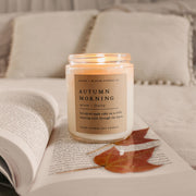 Autumn Morning | Fall Book Lover Candle, Dark Academia Gift, Literary Candle, Bookish Aesthetic Gift, Book Inspired Soy Candle